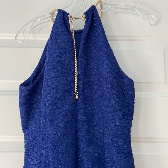 ELIZA J BLUE SPARKLY DRESS. PRE-OWNED. SIZE 4. - Picture 5 of 11